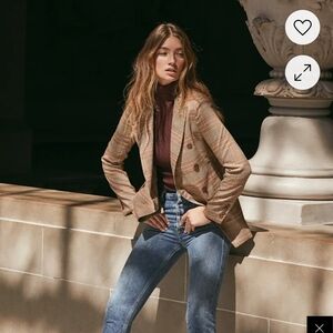 Women's Lulu's Tan Plaid Blazer